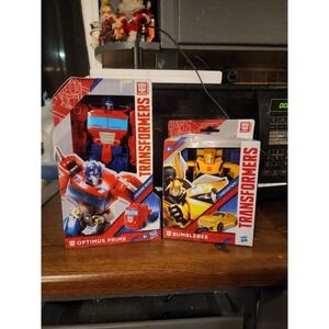 Set Of 2‎ Transformers Authentic Hasbro Optimus Prime & Bumblebee Action Figures